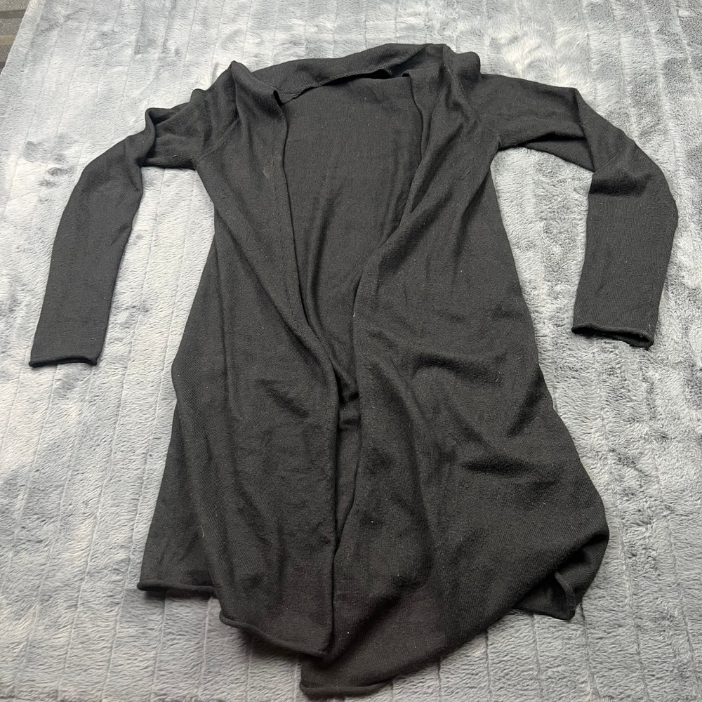Gap Womens Black Cashmere Blend Open Front Longline Cardigan Sweater Size S